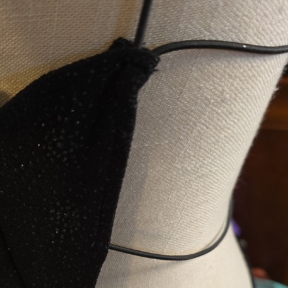 City Triangles Vintage Black Sparkle Spaghetti Strap Formal Evening Gown Dress L - Picture 5 of 6